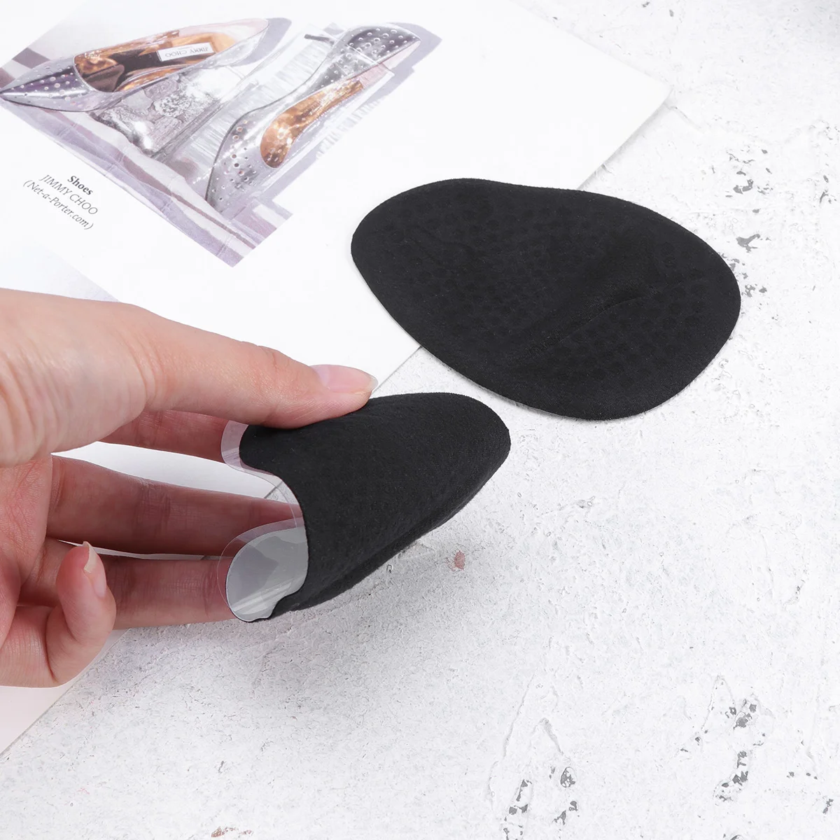 

2 Pair Anti-slip Gel Forefoot Pad Half Insoles Shoe Insoles High Heels Cushion Black