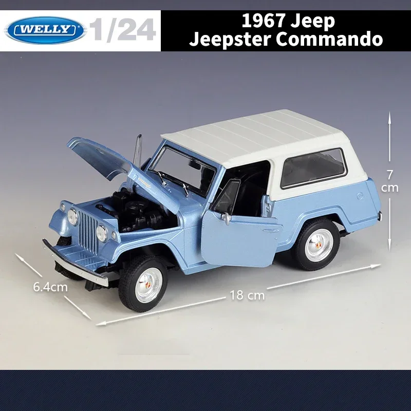 Модель автомобиля WELLY 1:24 Jeep Jeepster командировочная из сплава 1967 Литые и игрушечные