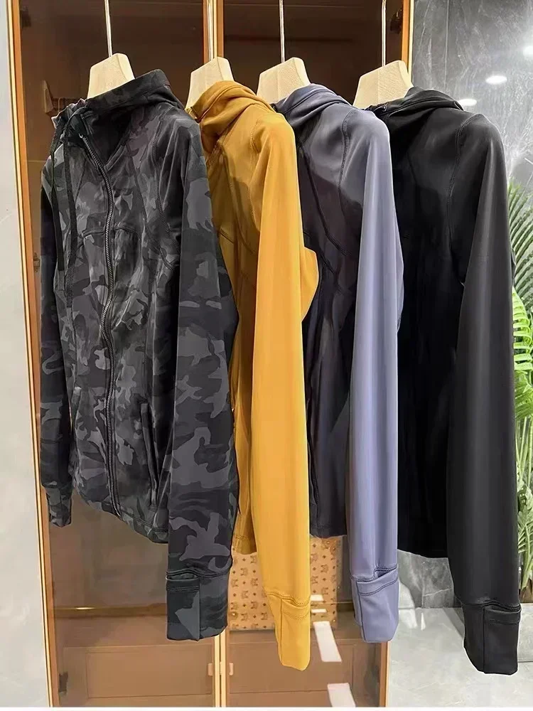 Лимонная женская куртка для йоги пальто с капюшоном на молнии тренировок в