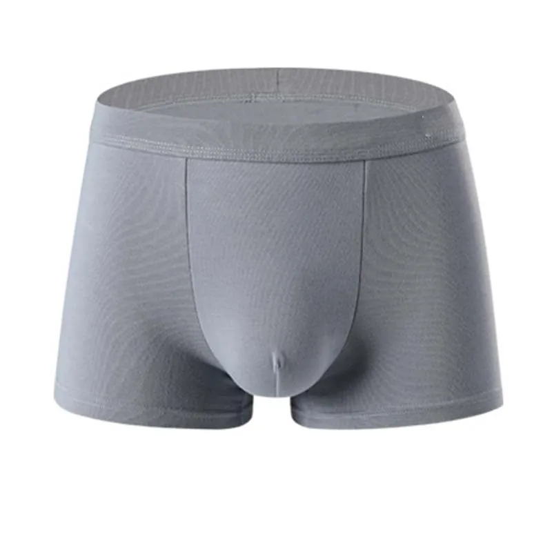 Men's Solid Color Cotton Underpants Dad Mid Waist Breathable Loose Classic Trend Explosive Boxers