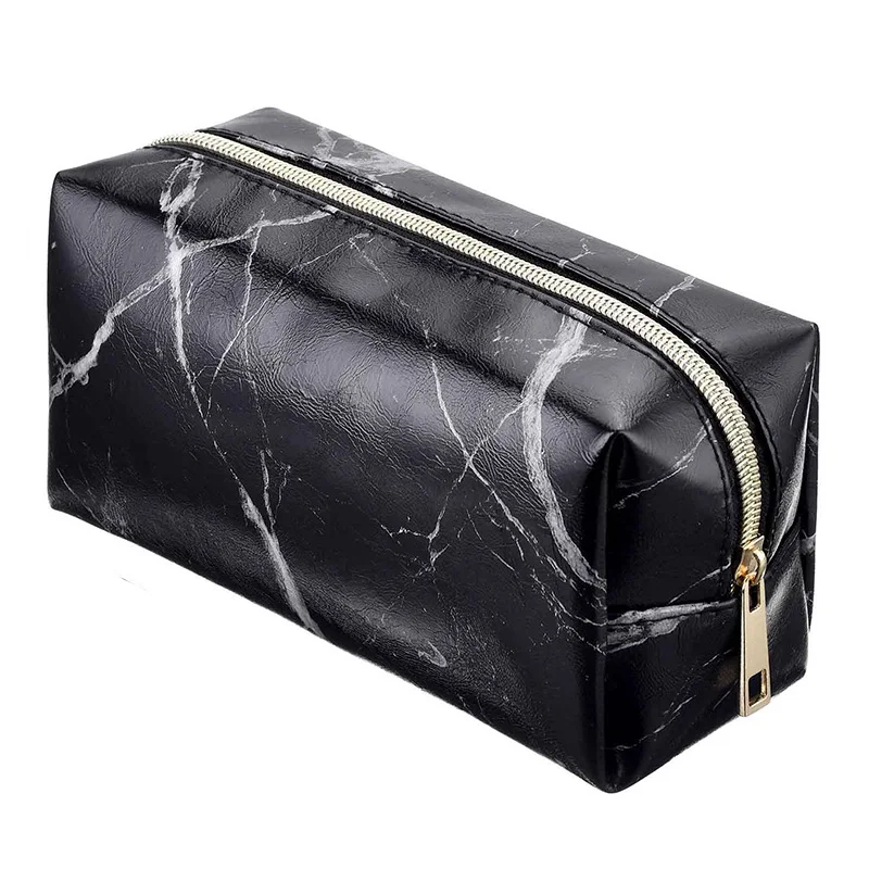 

Women's Marble Colour Cosmetic Bag Female Travel Leather Neceser Toiletry Kit Makeup Organizer Washing Pouch Make Up Case