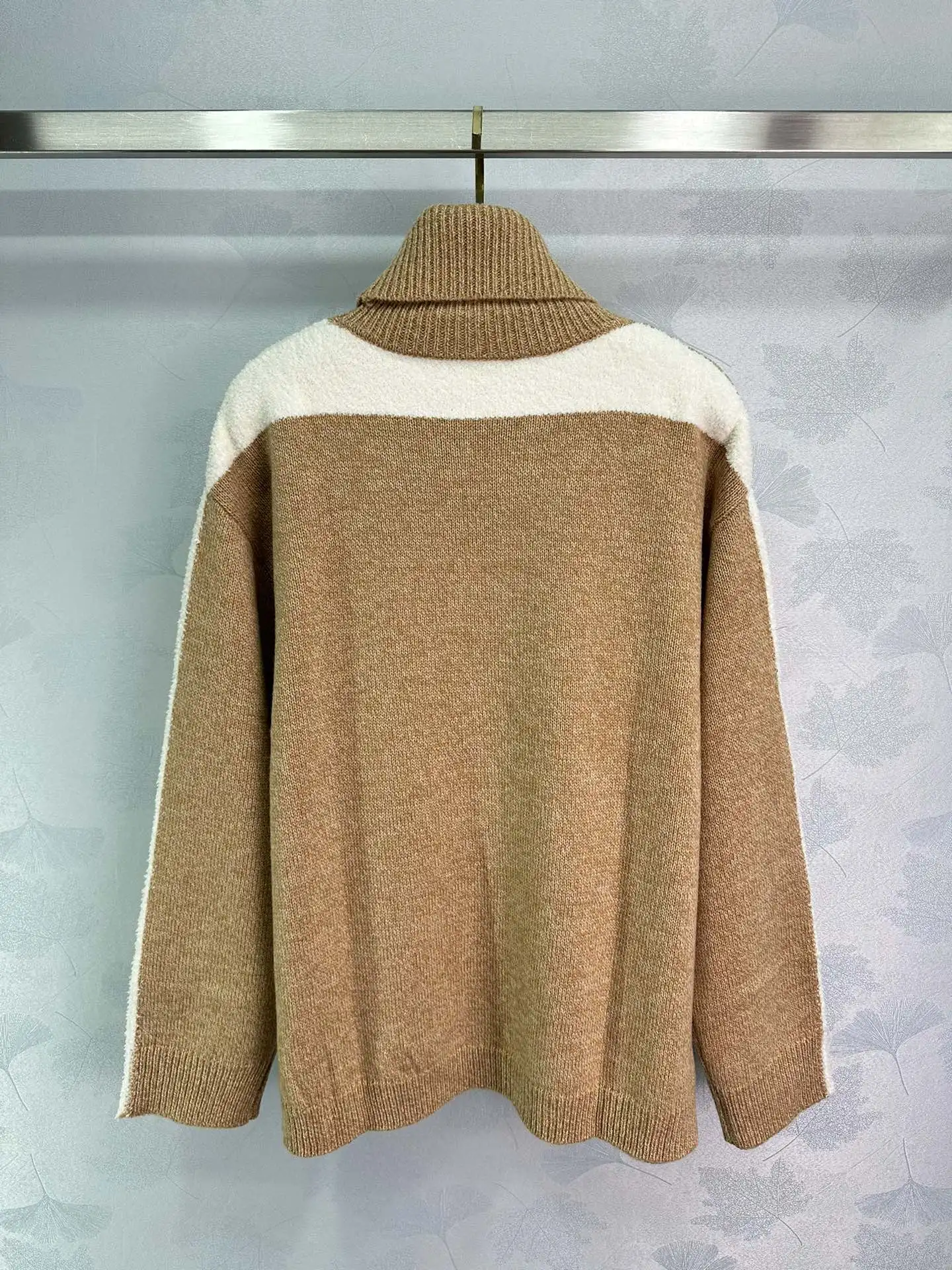 Женская вязаная шерстяная водолазка с геометрическим узором жаккардовая