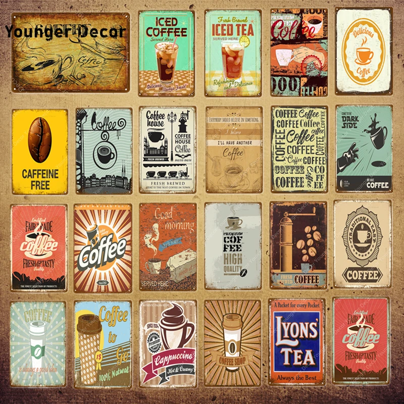 

Iced Tea Metal Plaque Lyons Espresso Vintage Poster Bar Pub Cafe Shop Kitchen Restaurant Wall Decor Coffee Painting Signs Mural