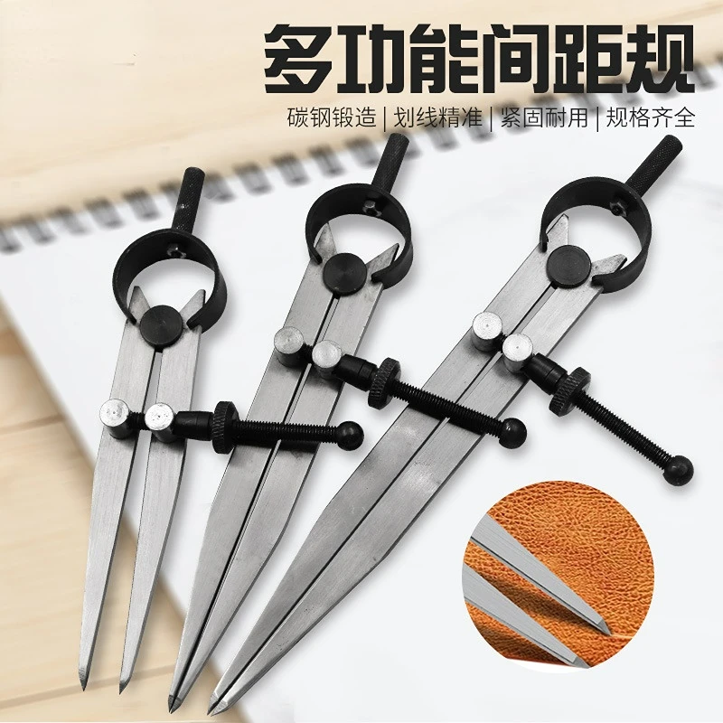 

Divider Wheel Compass Leather Stitch Hole Distance Measure Compass Leather Divider Tool Carbon Steel Scriber