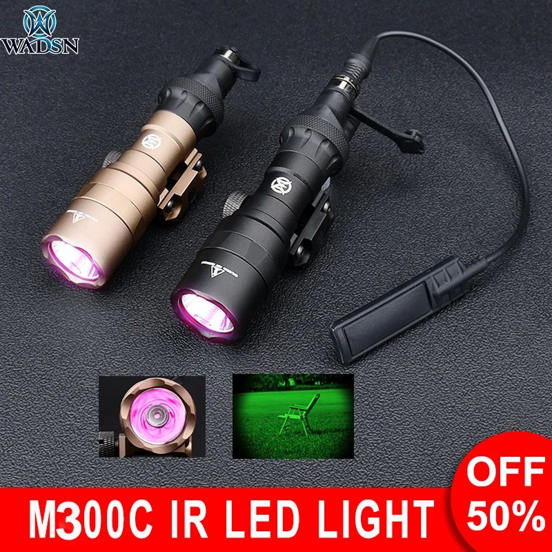 Wadsn Metal M300C IR Led Scout Light SF M300 Tactical Flashlight Airsoft MINI Hunting Weapon lamp with Constant Momentary Switch