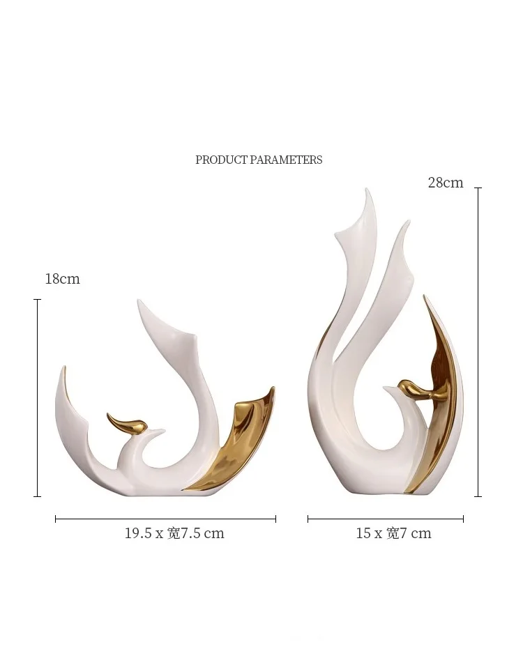 

Набор из 2-х предметов, европейские высококачественные керамические художественные украшения Феникс, искусственный роскошный креативный дом, гостиная, телевизор, винный шкаф, Декор