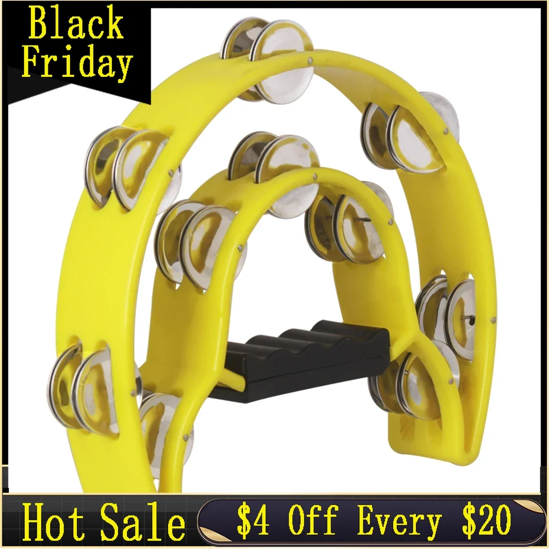 

Orff Instrument Tambourine Double Layer Hand Bell Half Moon Drum Percussion Musical Instruments For Home Bar KTV Party Moon Drum