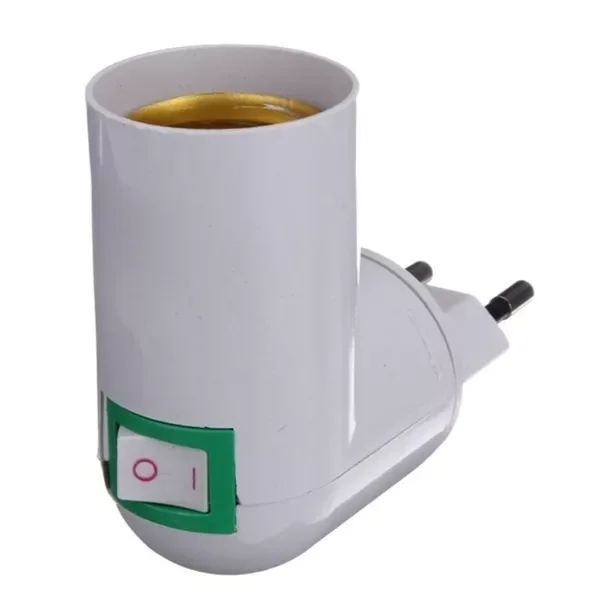 

EU Plug PP To E27 Base Splitter Lamp Holder Light Bulb With On/Off Switch E27 Bulb Socket Adapter Small night lamp holder