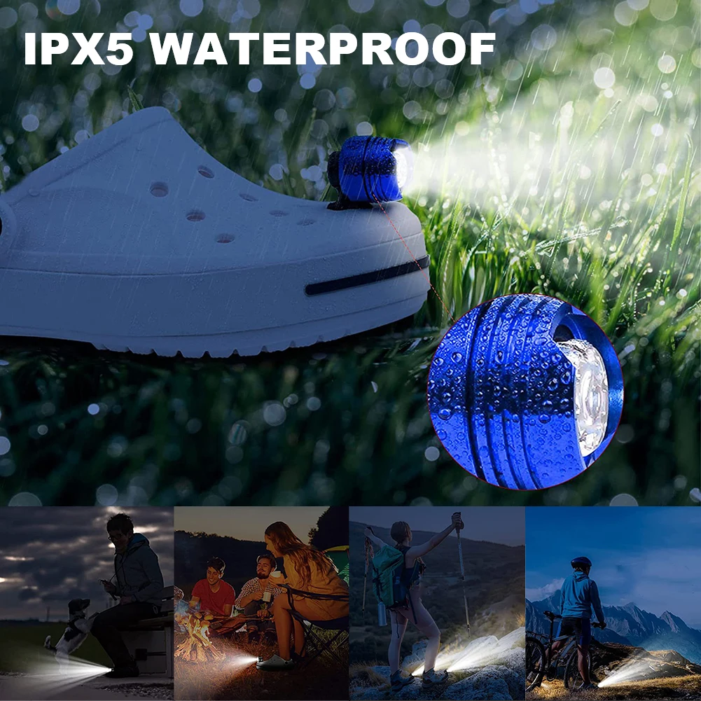 

2 шт., светодиодные головные фонари для обуви, IPX5