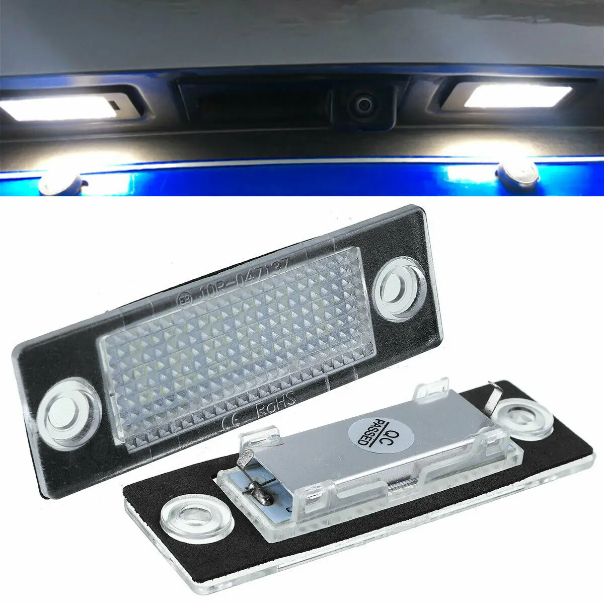 

12V LED Car License Number Plate Light Lamp No Error For VW Touran Golf Caddy Jetta MK5 T5 Passat Cimousint SKODA Superb