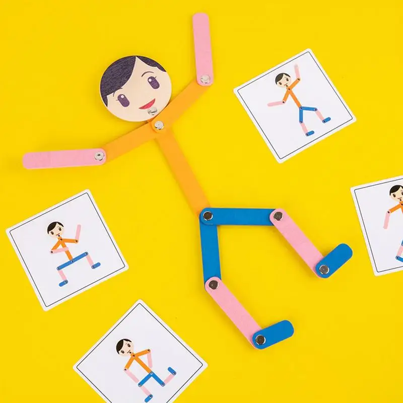 

Flexible Interesting Moving Wooden Jigsaw Puzzles Small Movable Wooden Figure Early Education Toys For Boy Girl Christmas Gift