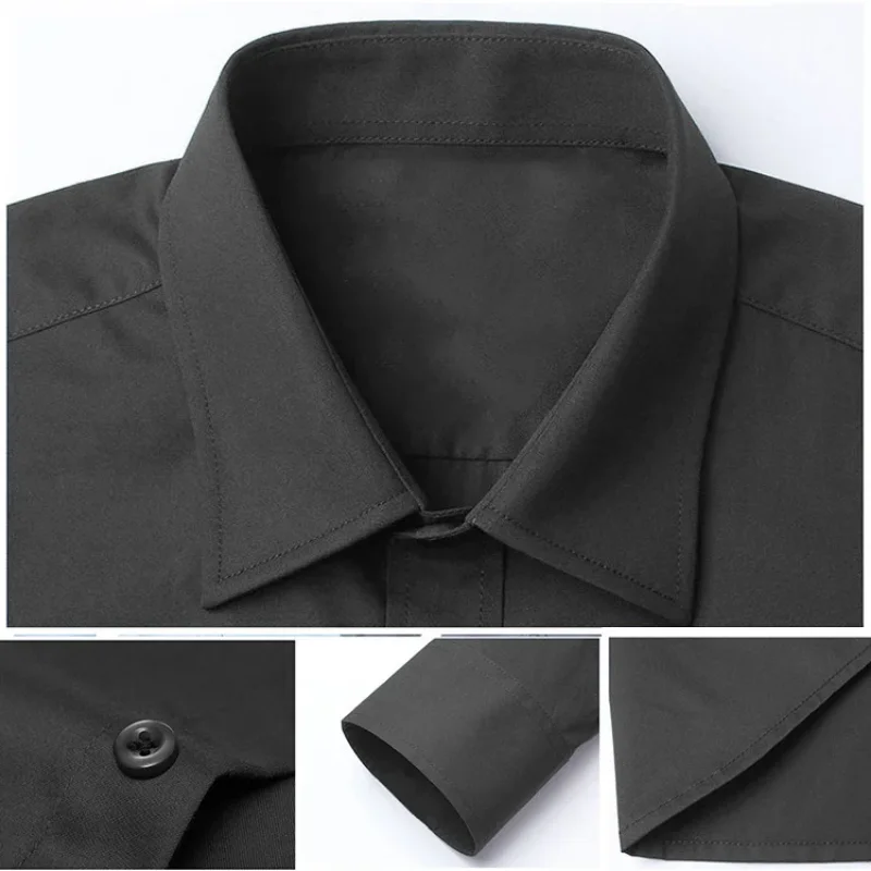 men's long sleeve high elastic shirt Plus Size Business Classic Shirt