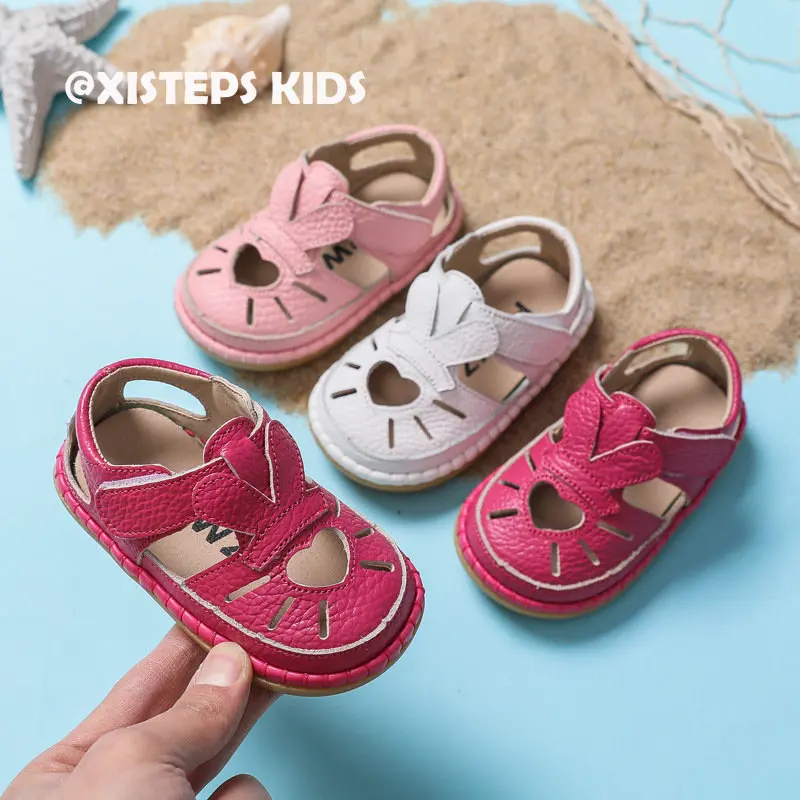 

Super Soft Genuine Leather Summer Sandals For 0-3Y Toddler Baby Girls Non-slip Hollow Out Breathable Kids Boys First Walkers