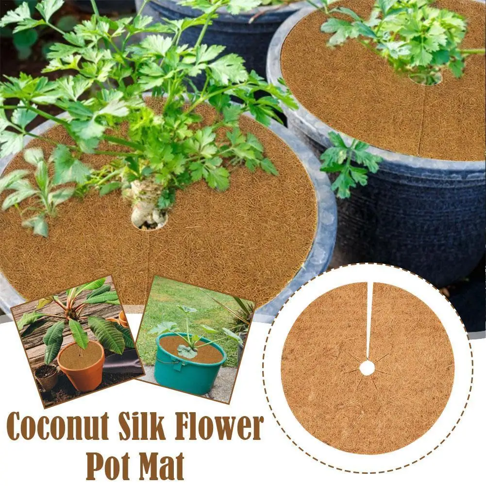 

Natural Coconut Fiber Tree Mulch Mat Cover Protector Flower 25/30/35/40cm Weed Moisture Pot Control Disc Pad Cushion Warm W9F9