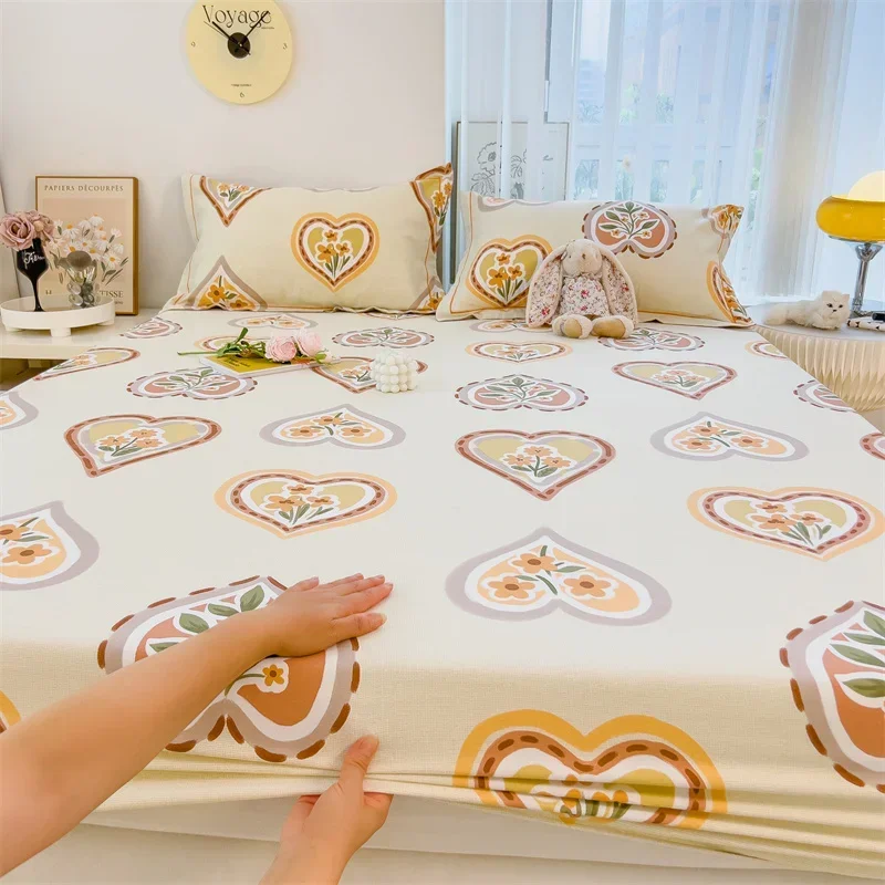 1 шт. простыня из 100% хлопка с принтом в виде сердца