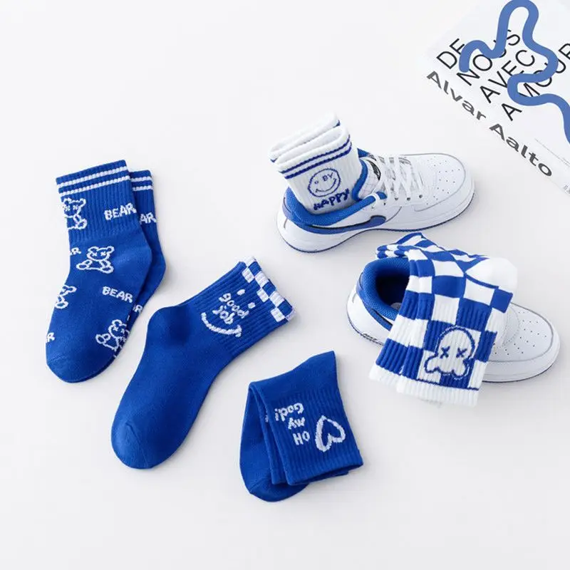 Детские носки Klein синие для мальчиков и девочек новинка весны осени хлопковые