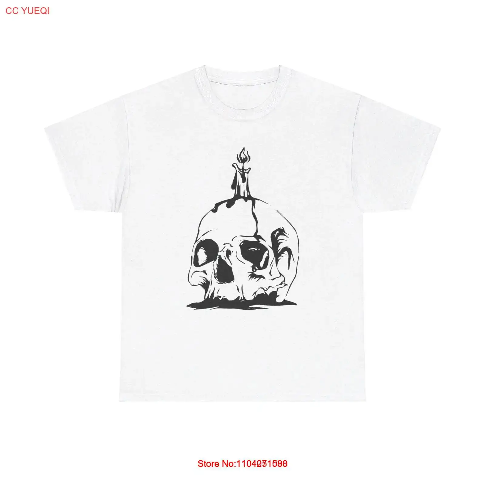 Футболка с рисунком Mystic Candle Flame Skull - жуткий призрак ужас Хэллоуин страшный