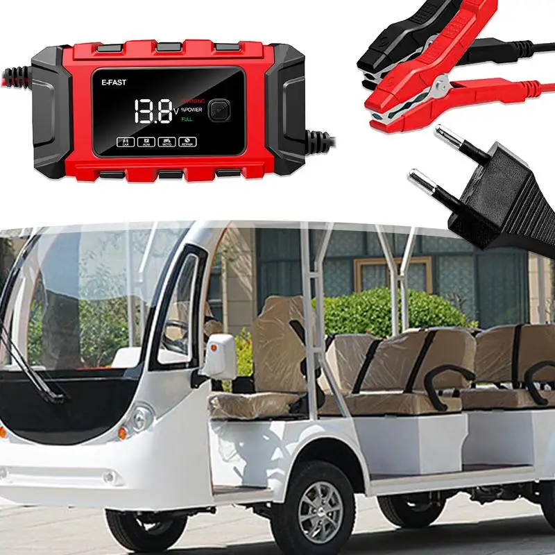 

Car 12V Battery Charger Universal Smart Fast Charge Battery Maintainer Portable Self-Stop Function Battery Charger Car Accessory