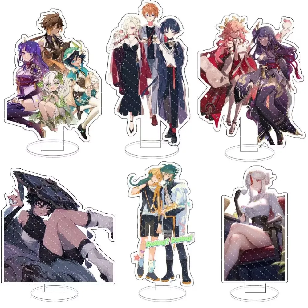 

Popular Game Anime Genshin Impact Xiao Cosplay Acrylic Action Figure Venti Yae Miko Stand Model Desk Decor Fans Collection Gift