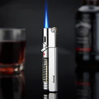 windproof blue flame butane flint lighter metal jet torch lighter inflatable cigar cigarette luxury lighter smoking accessories