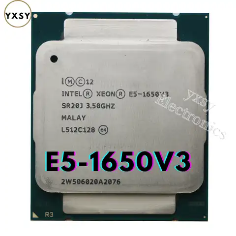 Процессор Intel Xeon E5 1650 V3, 3,5 ГГц, 6 ядер, 15 Мб кэш-памяти, LGA2011-3, процессор E5 1650-V3, процессор E5 1650V 3