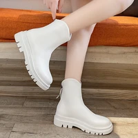 2022 new womens high boots square heel platform shoes boots women shoes white black women size 35 40 boots for women