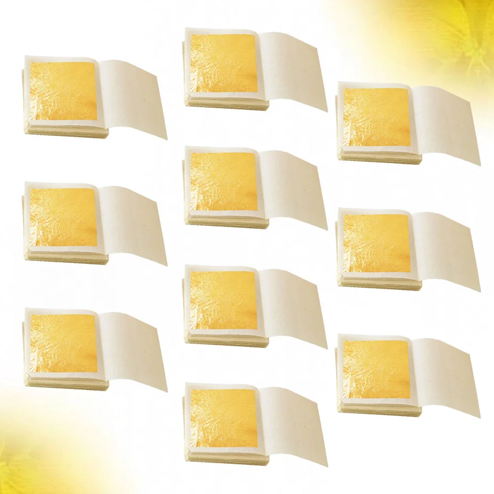 

10pcs Foil Edible Leaf Leafing Sheets Yellow Real Foil Paper Foil for Cake Makeup Decoration 4 33CM