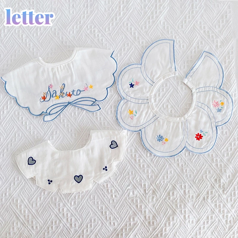 

3Pcs/Lot Baby Girl Bibs Tassel Saliva Towel Lace Embroidery Newborn Feeding Apron Boys Bandana Burp Cloths Feeding Fake Collar