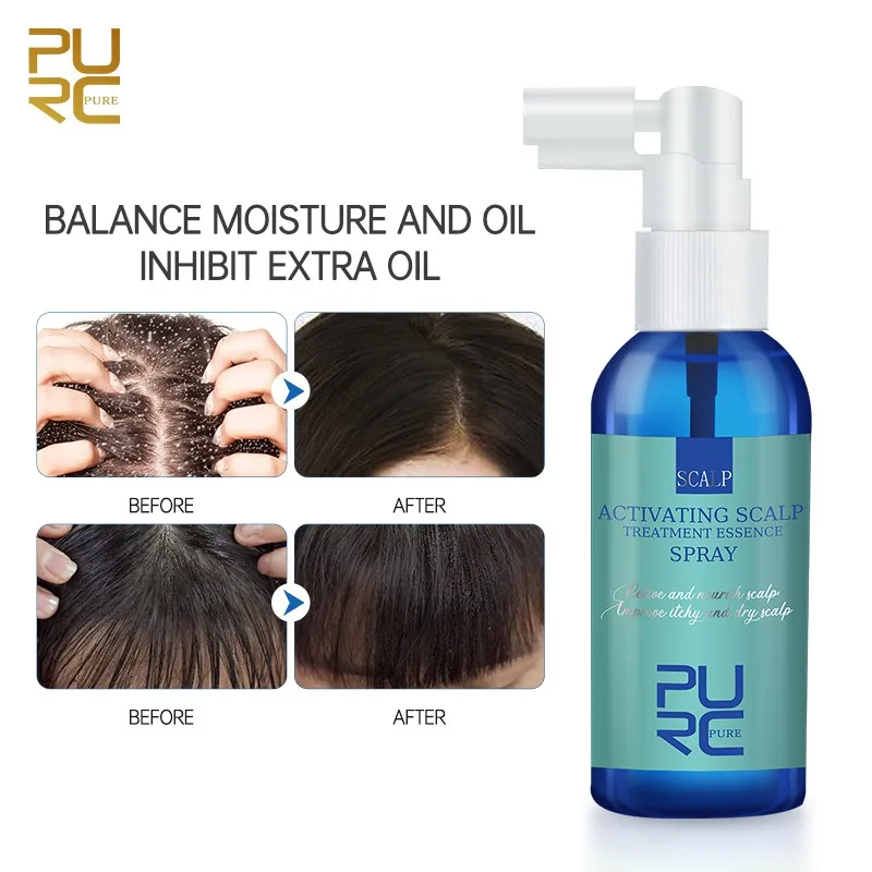 

PURC Hair Scalp Treatment Essence Spray Oil Control Anti-Dandruff and Anti-Itch Prevent Hair Loss Hair Care Products 60ml