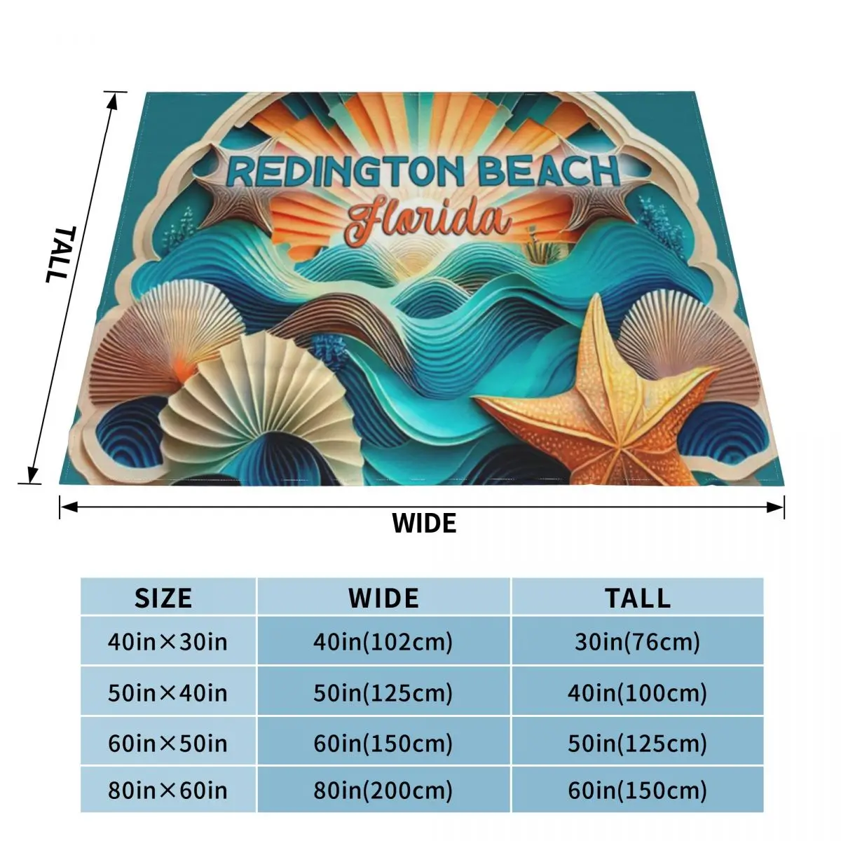 Redington Beach Florida Retro Vintage Shells And Sunset An Ultra-Soft Micro Fleece Blanket