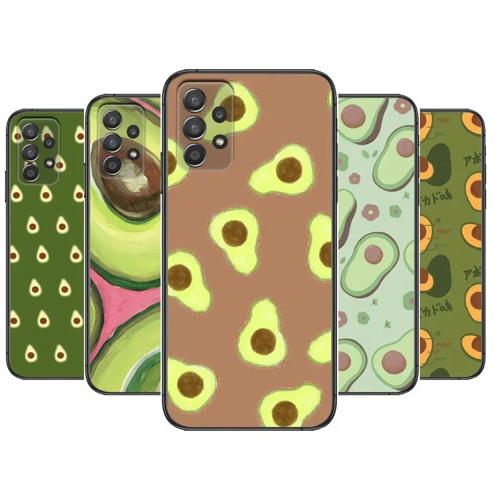

cartoon avocado Phone Case Hull For Samsung Galaxy A70 A50 A51 A71 A52 A40 A30 A31 A90 A20E 5G a20s Black Shell Art Cell Cove