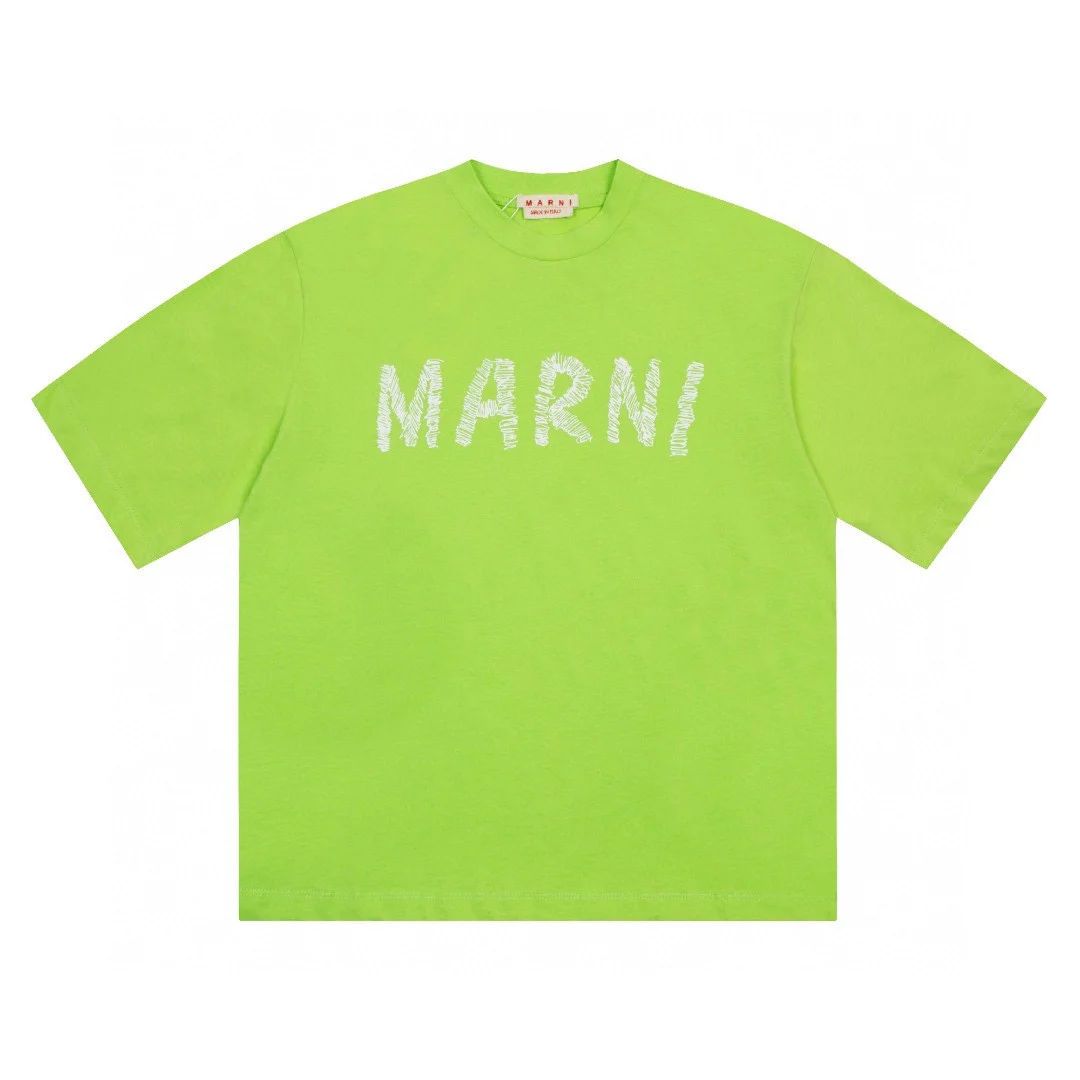 

2023 New Fashion High Quality Marni Men Women T-shirt Letters Artist Co Branded Urban Minimalist Casual Short Sleeved Tee Tshirt