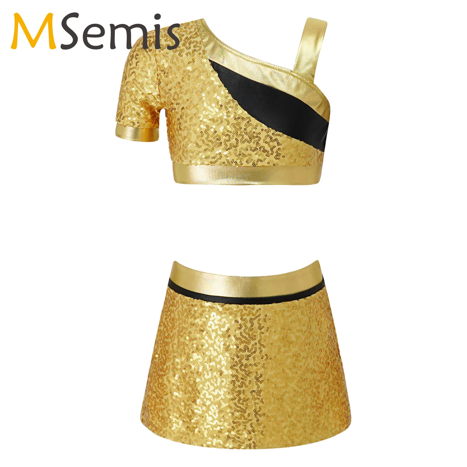 

Детская одежда для джазовых танцев для девочек, Женский комплект из юбки и юбки для джазовых бальных танцев, костюм для чирлидинга и представлений