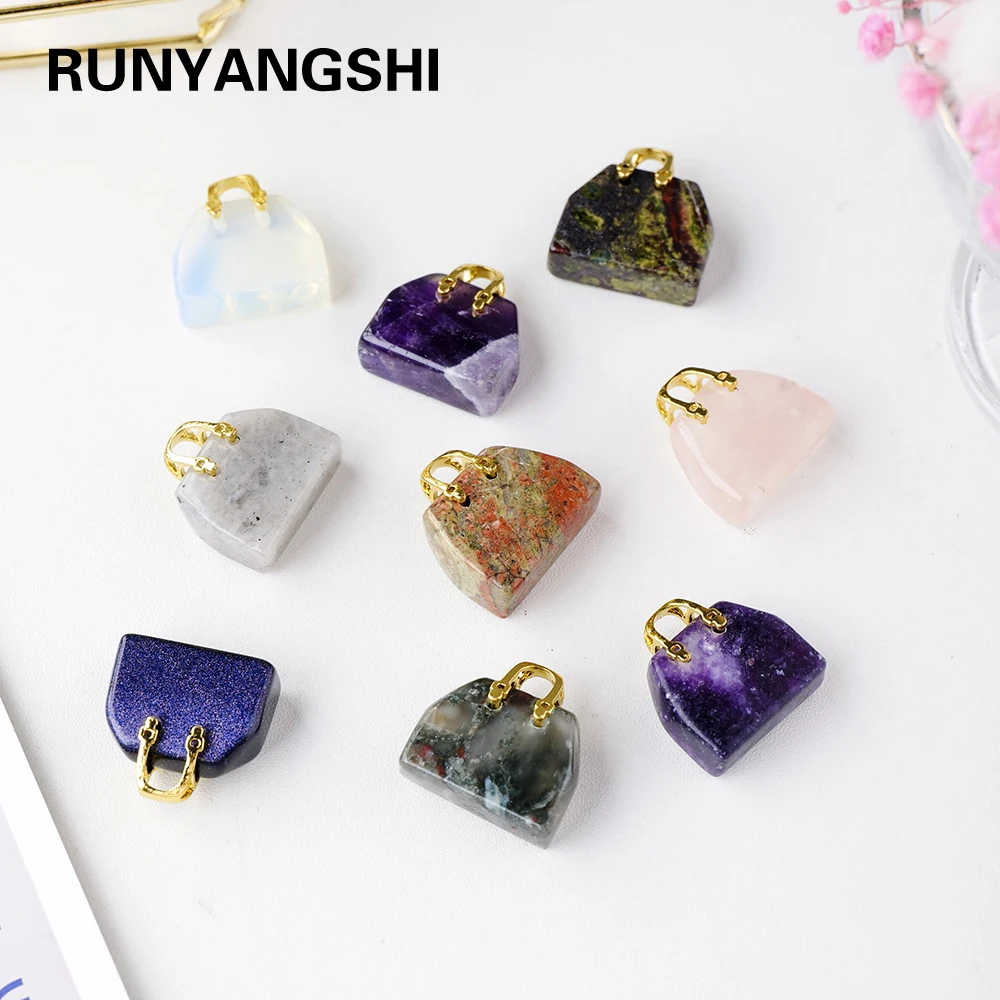 

10 звёзд, оптовая продажа, сумочка с натуральным драгоценным камнем, декоративные украшения, лечебный кристалл, резная модель сумки