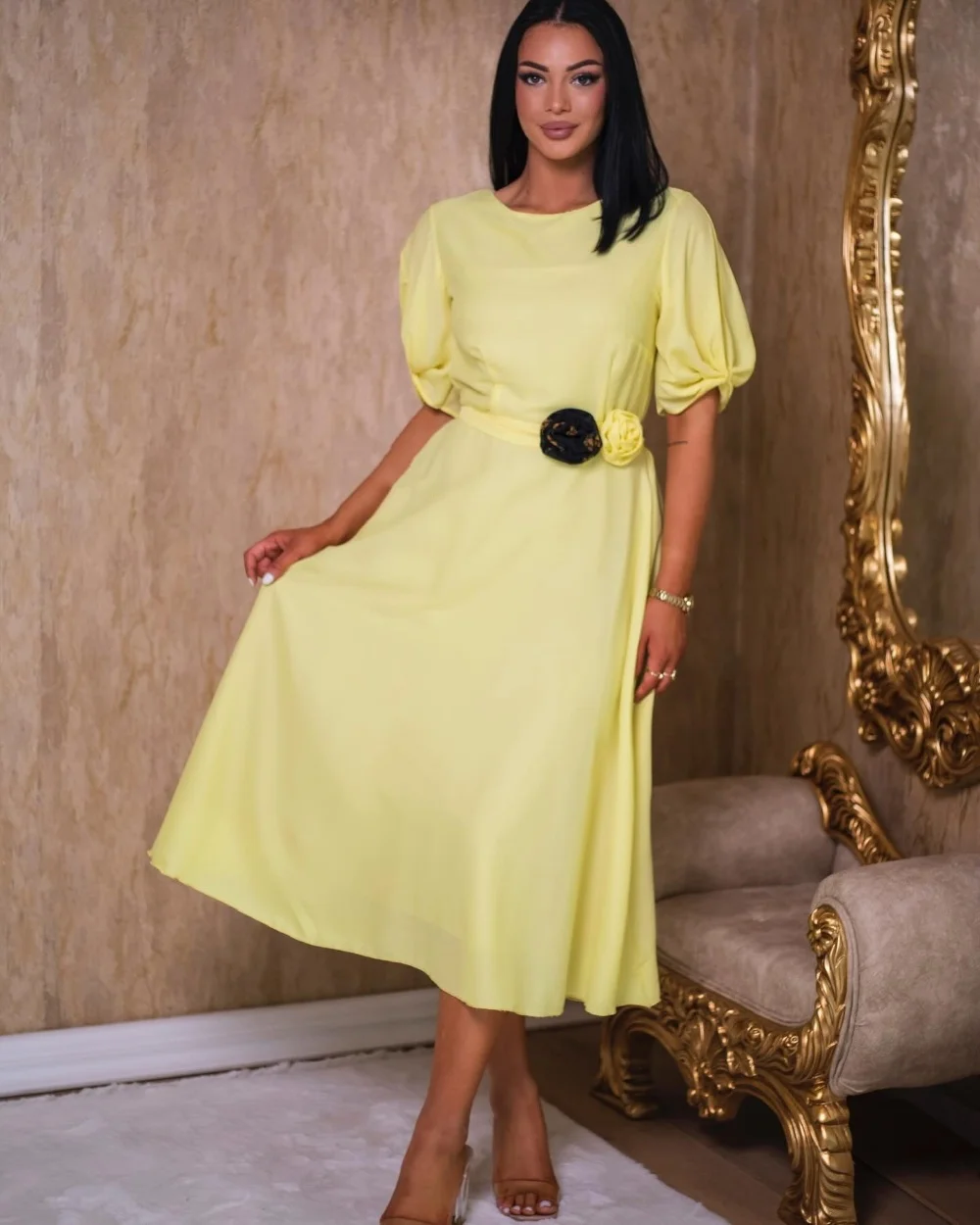 Индивидуальные блестящие шифоновые платья трапециевидной формы с овальным