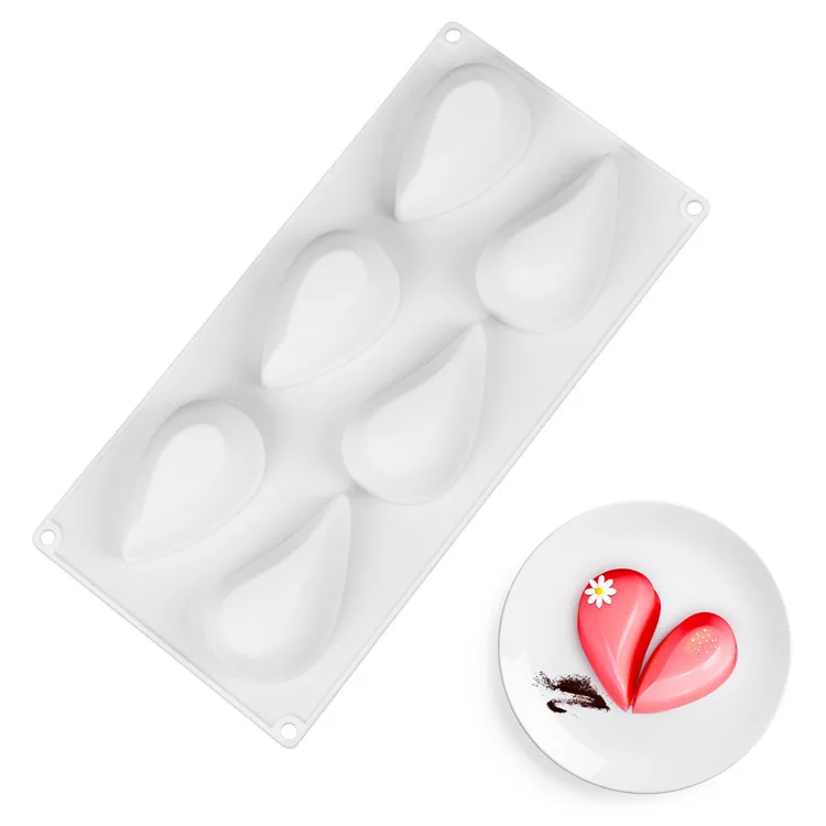 

6 Holes Love Heart Dessert Cake Mould Pop Silicone Art Mold 3D Mousse Baking Pastry Silikonowe Moule Cake Decoration