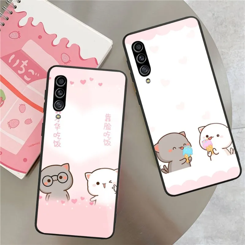 

Мультяшный милый чехол для Samsung A32 A51 A52 NOTE 10 20 S10 S20 S21 S22 Pro, Ультрачерный стеклянный чехол для телефона из поликарбоната