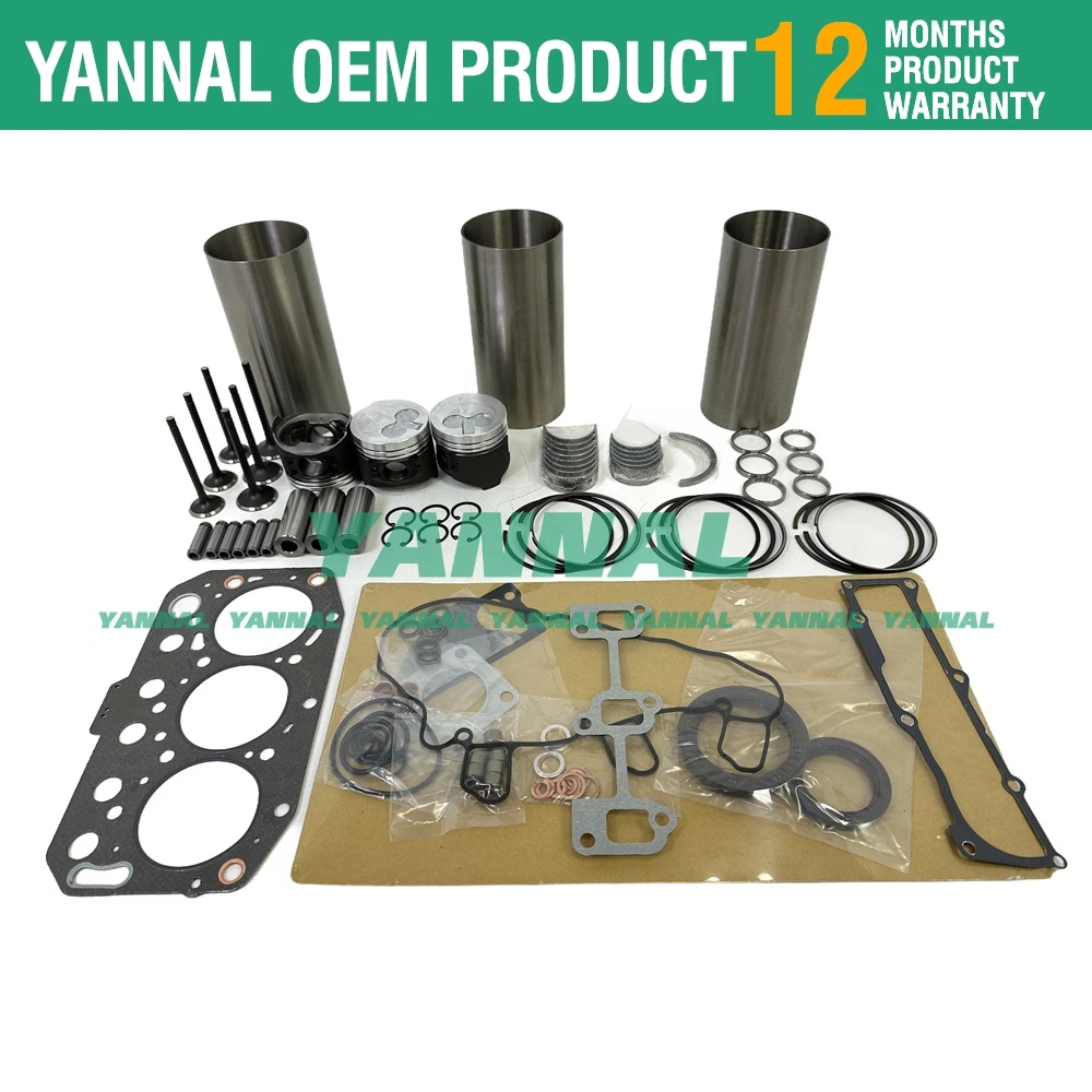 Комплект для капитального ремонта 3TNV70 с клапаном двигателя Yanmar трактора John Deer XUV