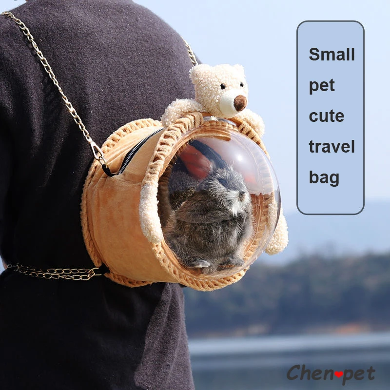 

Cute Small Pet Carrier Hamster Guinea Pig Rabbit Bird Traveling Bag Small Animal Carrying Cage for Outside