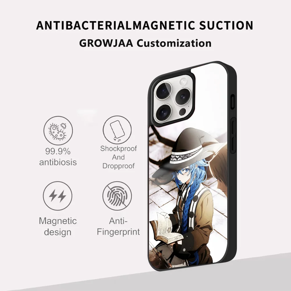 Чехол для телефона M-Mushoku T-Tensei в стиле аниме iPhone 16 15 14 13 12 11 Pro Max Plus Mini Magsafe Mirror