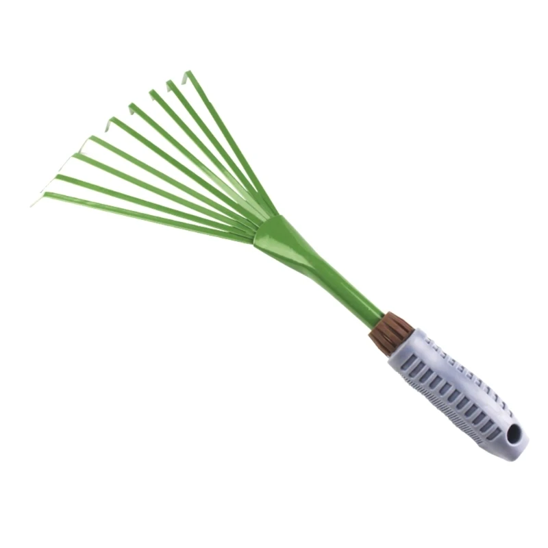 

Heavy Duty Garden Rake Grass Rake Durable Iron Potting Nine Tooth Rake for Gardeners and Landscapers Reliable Tool