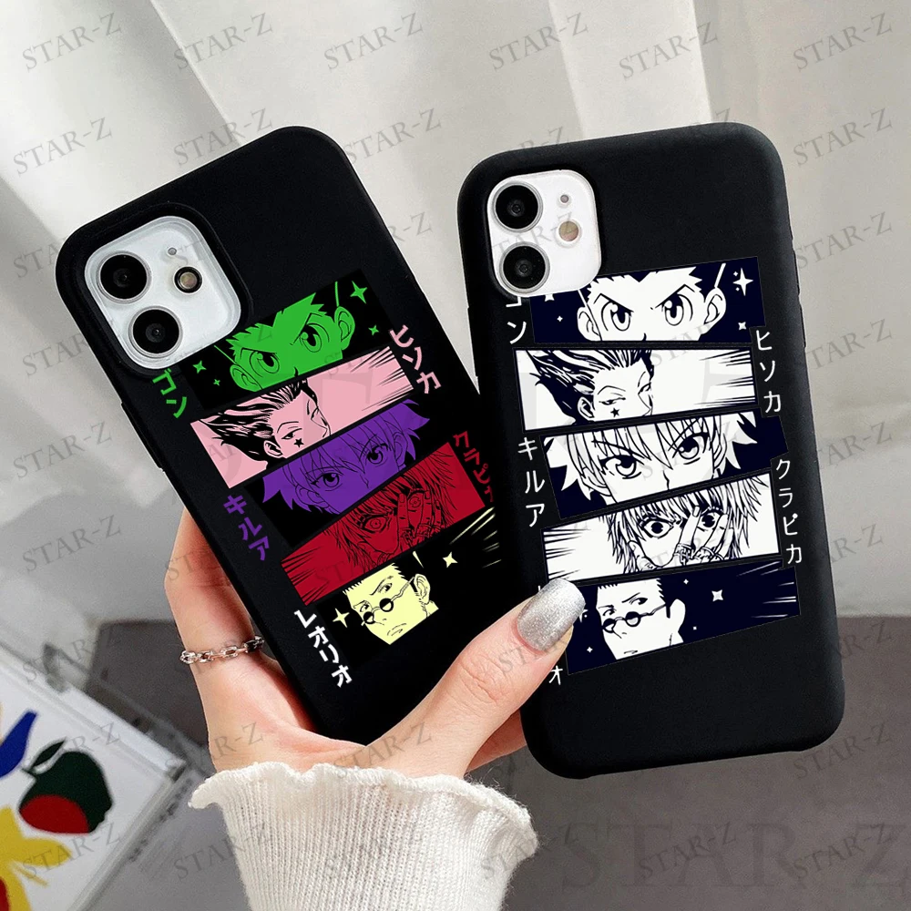 Классический черный чехол для телефона Hunter X Для Iphone 13 Pro MAX 11 12 XS XR 7 8 Plus HXH Hisoka Morow Gon