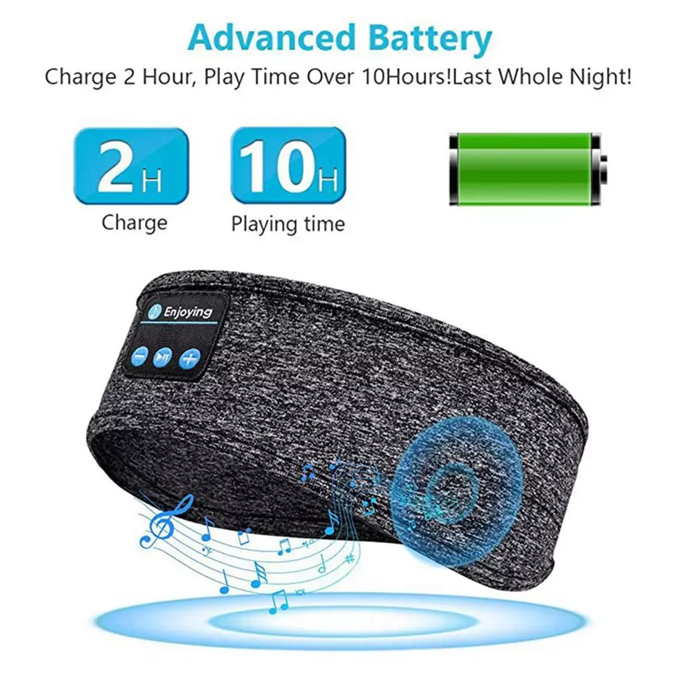 

Running Sports Headband Travel Sweatband Headset Wireless Bluetooth-Compatible 5.0 Earphones Sleeping Eye Mask Music Player