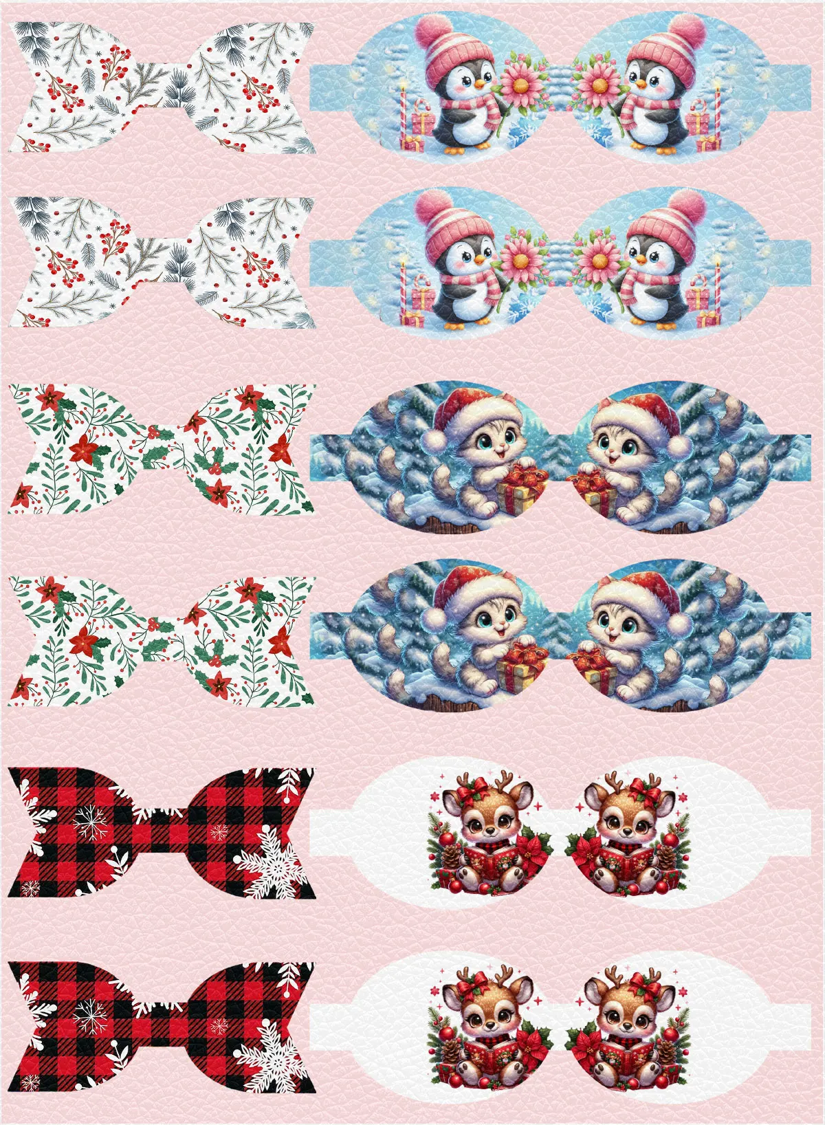 Листы из искусственной кожи с рождественским принтом 22 х30 см