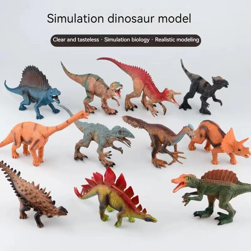 

Миниатюрная игрушка-динозавр в подарочной коробке, набор с рюкзаком, однотонная модель, игрушка в стиле ретро, тираннозавр, животное Рекс, детская игрушка, орнамент, подарок