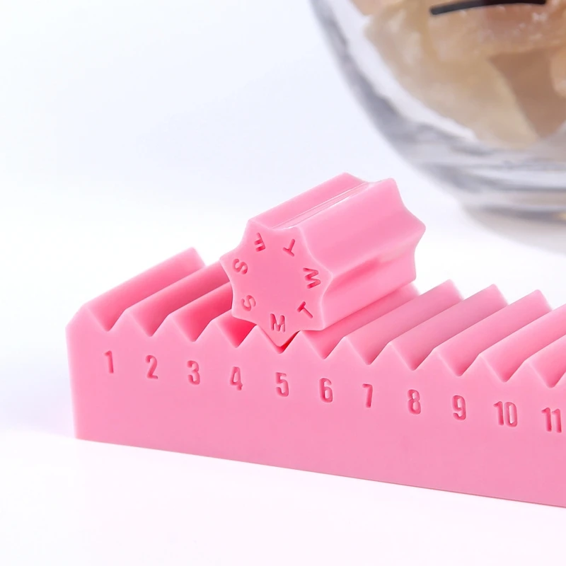 

N58F 31 Days and Week Calendar Stand Mold Epoxy Silicone Mold Table Soft Ceramic Plaster Ornament Calendar Home Decor