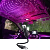 mini led car roof star night light projector atmosphere galaxy lamp usb decorative adjustable for auto roof room ceiling decor