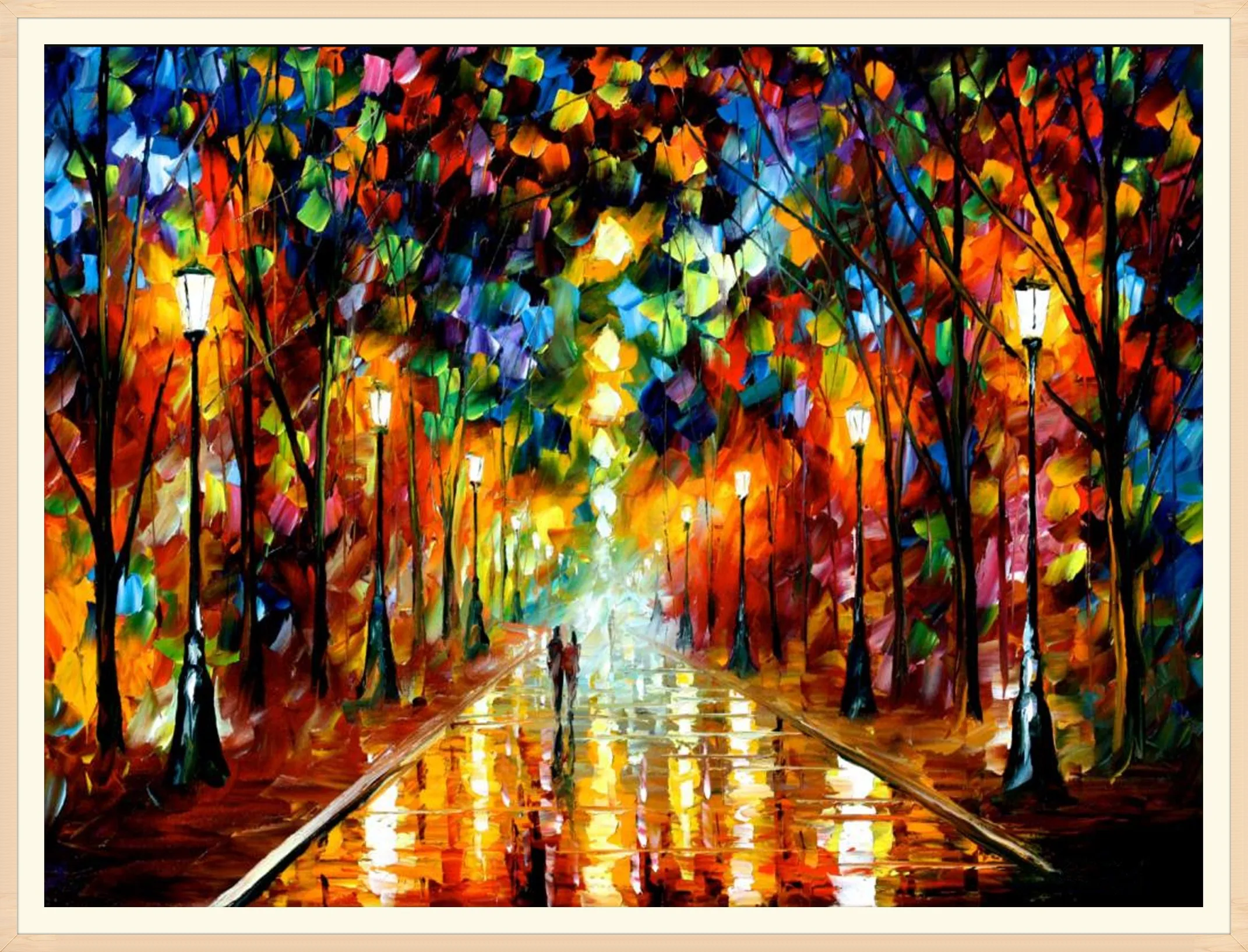 

5D алмазная живопись, абстрактная Осенняя картина с цветами, ночное видение, алмазная картина «сделай сам», мозаика, вышивка крестиком, домаш...