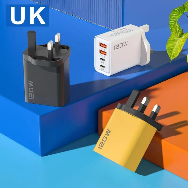 Фото 4-портовая зарядная станция USB-C 120W с быстрой зарядкой PD QC30, адаптер для телефона, планшета, домашнего использования №3