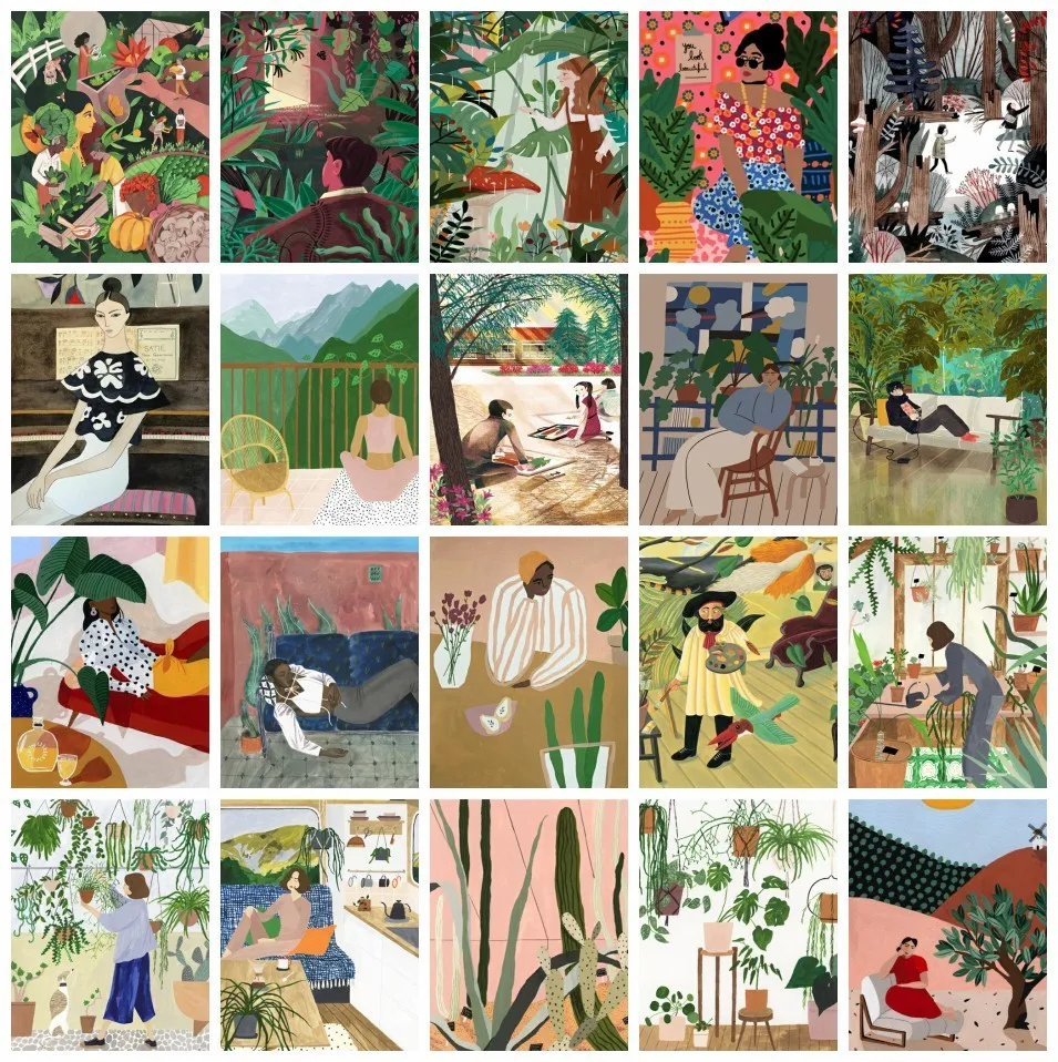 

AZQSD Cartoon Oil Painting Drawing On Canvas Handmade Coloring By Numbers Home Decoration Acrylic Wall Arts HandPainted